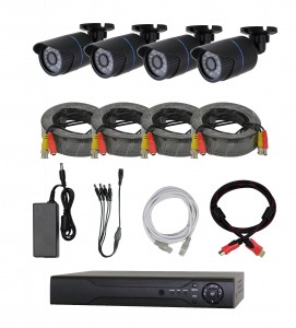 4 Channel Home Security Cameras System